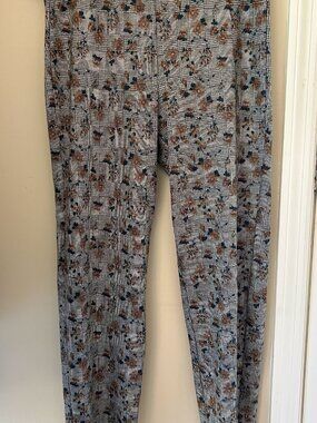 Floral Grey Leggings, Utopia Leggins, Hue Houndstooth Style Leggings